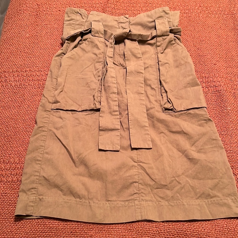 H&M Light Brown Tie Midi Skirt